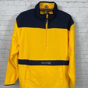 NWOT VINTAGE 90'S SPLIT MEN'S QUARTER ZIP FLEECE PULL OVER